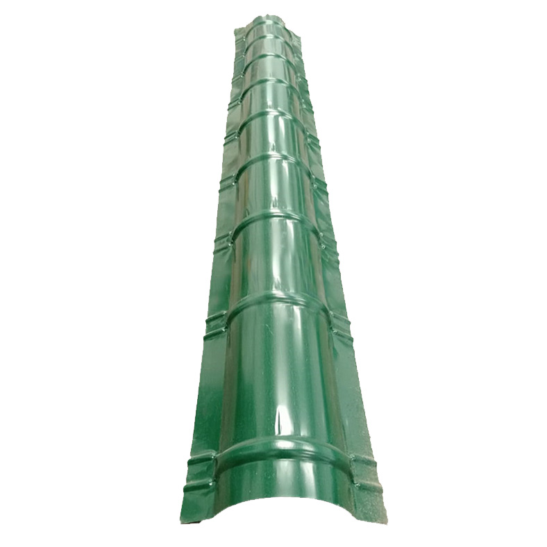 Corrugated Ridging Glazed Ridge / Roll Top - Dark Green Gloss - 2M X 330MM - WeGo Group