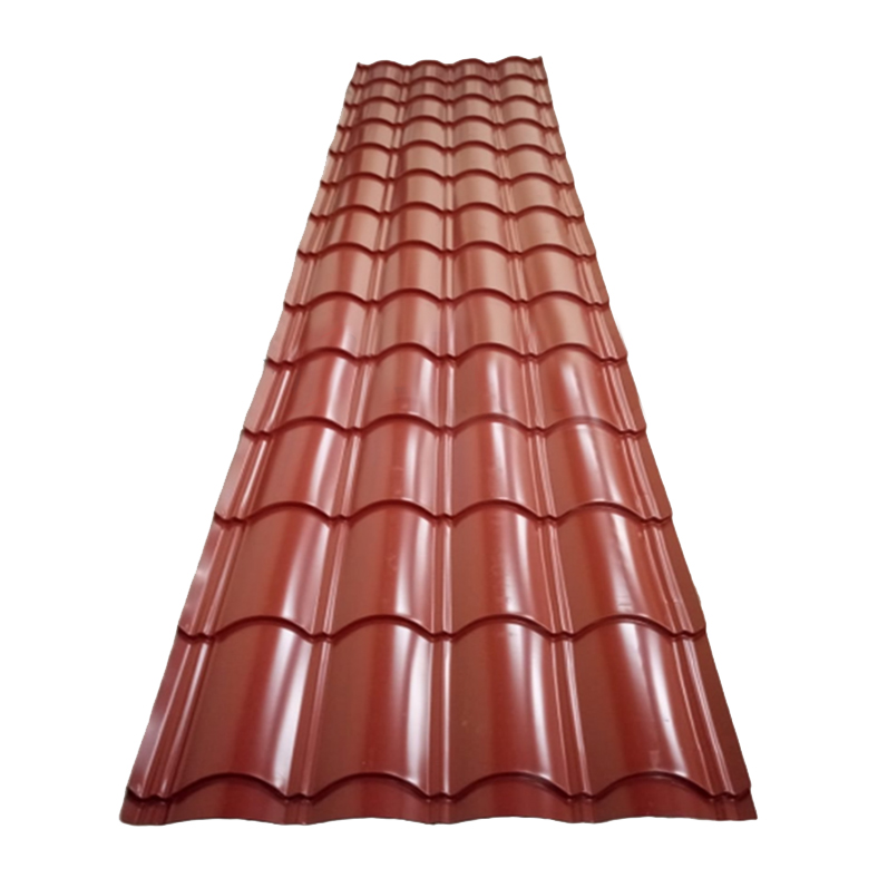 Maroon Gloss Finish Star Tile Roofing Sheet
