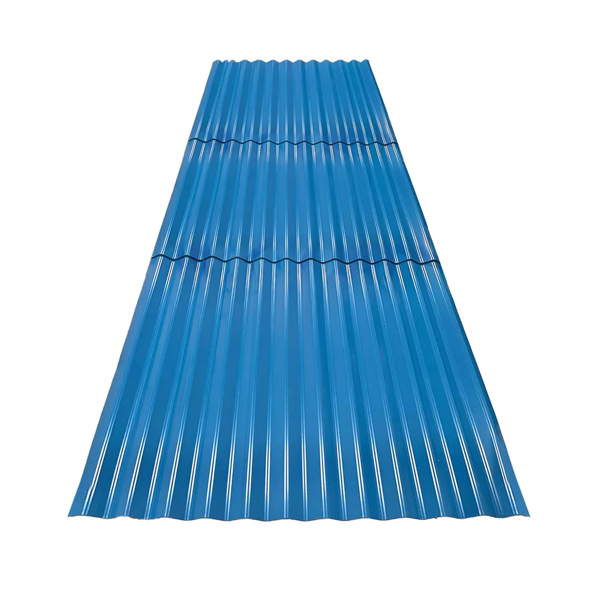 Corrugated 914 Roofing Sheet in Colour Sky Blue Gloss Finish